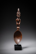 Figurally carved spoon, Philippines - Ifugao, Size: H: 17,5 cm (H: 6.9 inch), ID: 3053117 - 5/5