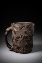 Handled cup for palm wine, D. R. Congo, Kuba, Size: H: 16 cm (H: 6.3 inch), ID: 3053115 - 6/6