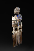 Peigne avec figure de cavalier, Nigéria, Yoruba, Taille: H: 14,5 cm (H: 5.7 inch), ID: 3053116 - 5/5