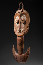 Crochet de suspension avec visage anthropomorphe, Papouasie-Nouvelle-Guinée - Sepik, Taille: H: 65 cm (H: 25.6 inch), ID: 3053151 - 2/5