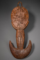 Crochet de suspension avec visage anthropomorphe, Papouasie-Nouvelle-Guinée - Sepik, Taille: H: 65 cm (H: 25.6 inch), ID: 3053151 - 4/5