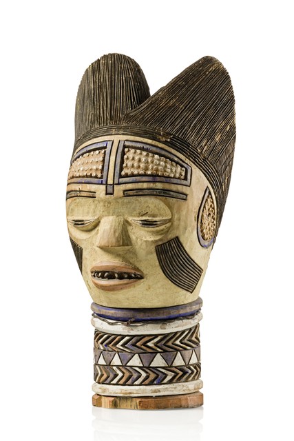 Head sculpture of the "dyo" snake cult, D. R. Congo, Kuyu, Size: H: 41 cm (H: 16.1 inch), ID: 3053133
