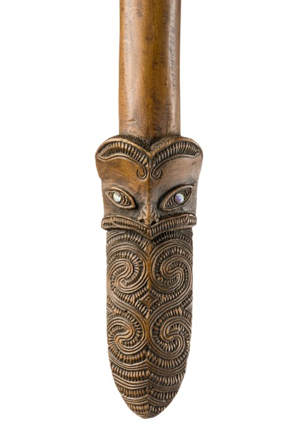 Long fighting staff or stabbing club "taiaha", New Zealand, Maori, Size: L: 104 cm (L: 40.9 inch), ID: 3053147