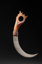 Couteau à lame en demi-lune "lawi ayam", Indonésie - Sumatra, Taille: L: 25 cm (L: 9.8 inch), ID: 3053188 - 3/4