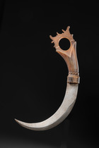 Couteau à lame en demi-lune "lawi ayam", Indonésie - Sumatra, Taille: L: 25 cm (L: 9.8 inch), ID: 3053188 - 4/4
