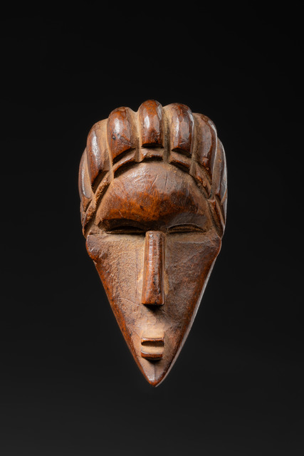 Miniature mask  "geh-naw", Liberia, Bassa, Size: H: 8 cm (H: 3.1 inch), ID: 3053142
