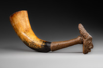 Corne à boire de prestige "ndunyet" pour vin de palme, Grassfields du Cameroun, Bamum, Taille: L: 28 cm (L: 11.0 inch), ID: 3053183 - 3/5