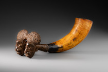 Corne à boire de prestige "ndunyet" pour vin de palme, Grassfields du Cameroun, Bamum, Taille: L: 28 cm (L: 11.0 inch), ID: 3053183 - 5/5