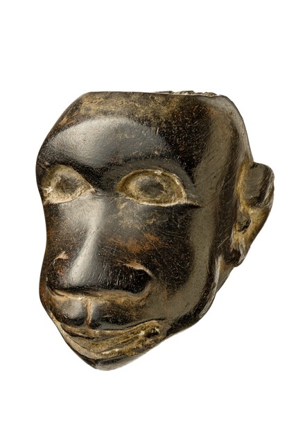 Anthropomorphic pipe head, Tanzania, Makonde, Size: H: 4,5 cm (H: 1.8 inch), ID: 3053208