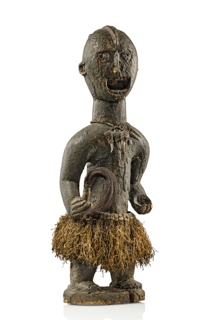 Expressive anthropomorphic figure, Côte d'Ivoire, Baule, Size: H: 64,5 cm (H: 25.4 inch), ID: 3053225