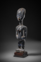 Standing female figure, Côte d'Ivoire, Kulango, Size: H: 37 cm (H: 14.6 inch), ID: 3053198 - 2/5