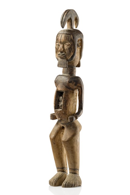 Janus power figure "mpwau", D. R. Congo, Teke, Size: H: 53,5 cm (H: 21.1 inch), ID: 3053226