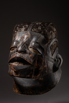 Männliche Helmmaske "lipiko" (pl. "mapiko"), Mosambik, Makonde, Mueda-Plateau, Südtansania / Nordmosambik, Größe: H: 26,5 cm (H: 10.4 inch), ID: 3053283 - 2/5
