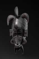 Anthropomorphe Gesichtsmaske "kpelié" ("kpeli yehe"), Côte d'Ivoire, Senufo, Größe: H: 35 cm (H: 13.8 inch), ID: 3053407 - 2/5