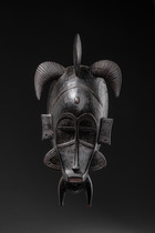 Anthropomorphe Gesichtsmaske "kpelié" ("kpeli yehe"), Côte d'Ivoire, Senufo, Größe: H: 35 cm (H: 13.8 inch), ID: 3053407 - 5/5