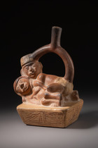Stirrup vessel: Erotic couple, Moche III - IV, ca. 300 - 600 AD, Peru, Moche, Size: H: 21 cm (H: 8.3 inch), ID: 3053297 - 2/6