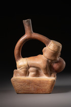 Stirrup vessel: Erotic couple, Moche III - IV, ca. 300 - 600 AD, Peru, Moche, Size: H: 21 cm (H: 8.3 inch), ID: 3053297 - 4/6