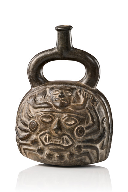 Gabelhalsgefäß, Moche II, ca. 100 - 300 n.Chr., Peru, Moche, Größe: H: 18,2 cm (H: 7.2 inch), ID: 3053499