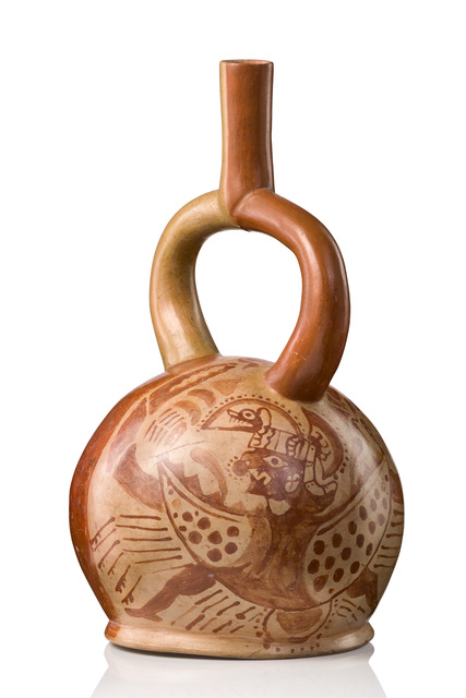 Gabelhalsgefäß, Moche III, ca. 300 – 450 n.Chr., Peru, Moche, Größe: H: 26,5 cm (H: 10.4 inch), ID: 3053286