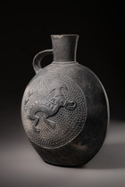 Large vessel (huaco) with a zoomorphic embossed pattern, ca. 900 - 1100 AD, Peru, Chimu, Size: H: 30 cm (H: 11.8 inch), ID: 3053288 - 2/4