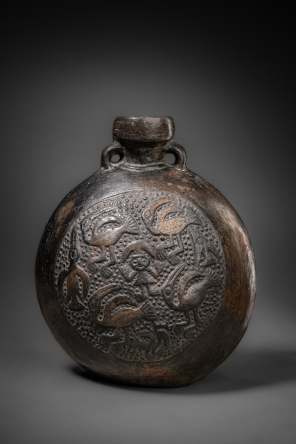 Flaschengefäß, Späte Zwischenperiode, ca. 900 - 1470 n.Chr., Peru, Chimu, Größe: H: 23 cm (H: 9.1 inch), ID: 3053520