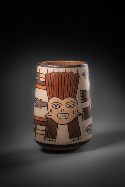 Becher "kero", ca. 400 v.Chr., Peru, Nazca, Größe: H: 14,2 cm (H: 5.6 inch), ID: 3053500