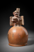 Récipient à goulot en étrier, Moche III–IV, vers 300–500 av. J.-C., Pérou, Moche, Taille: H: 23 cm (H: 9.1 inch), ID: 3053512 - 2/6