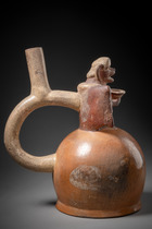 Récipient à goulot en étrier, Moche III–IV, vers 300–500 av. J.-C., Pérou, Moche, Taille: H: 23 cm (H: 9.1 inch), ID: 3053512 - 4/6