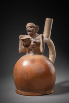 Récipient à goulot en étrier, Moche III–IV, vers 300–500 av. J.-C., Pérou, Moche, Taille: H: 23 cm (H: 9.1 inch), ID: 3053512 - 5/6