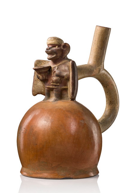 Gabelhalsgefäß, Moche III - IV, ca. 300 - 500 n.Chr., Peru, Moche, Größe: H: 23 cm (H: 9.1 inch), ID: 3053512