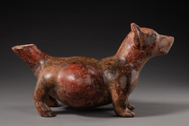 Dog-shaped vessel, Protoclassic, ca. 100 BC - 250 AD, Mexico, Colima, Size: H: 22 cm, L: 39,5 cm (H: 8.7 inch, L: 15.6 inch), ID: 3053306 - 2/6