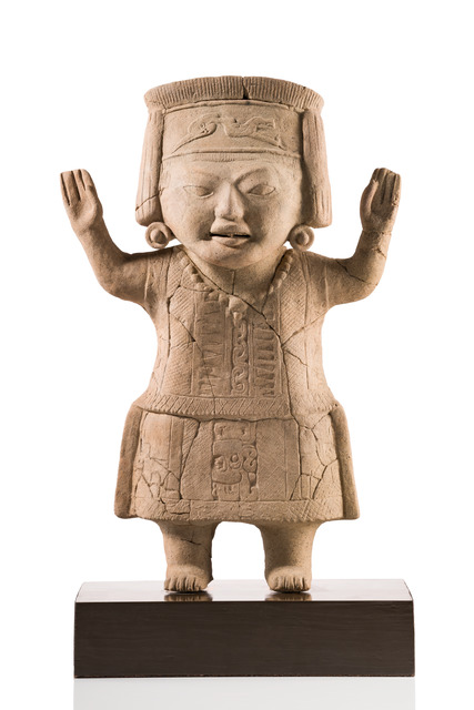 Stehende Figur "cara sonriente", Späte Klassik, ca. 600 - 900 n.Chr., Mexiko, Veracruz, Größe: H: 38 cm (H: 15.0 inch), ID: 3053308