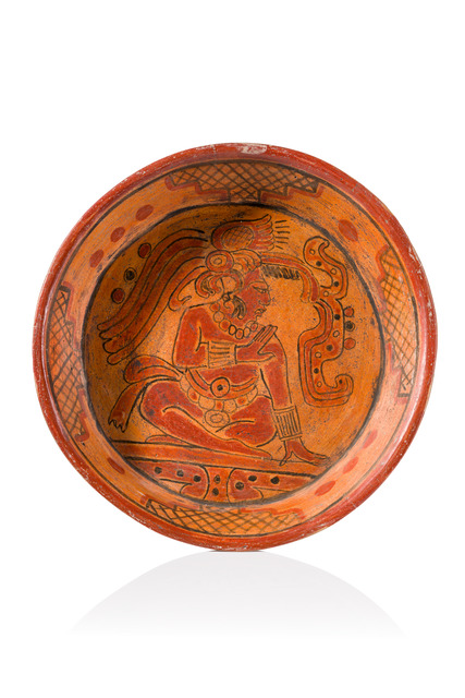 Dreifuß-Teller, Späte Klassik, ca. 600 - 900 n.Chr., Mexiko, Maya, Größe: D: 25,3 cm (D: 10.0 inch), ID: 3053515