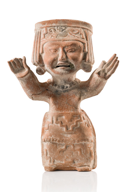 Stehende Figur "cara sonriente", Späte Klassik, ca. 600 - 900 n.Chr., Mexiko, Veracruz, Größe: H: 31,5 cm (H: 12.4 inch), ID: 3053309