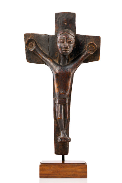 Kruzifix, Burkina Faso, Lobi, Größe: H: 29 cm (H: 11.4 inch), ID: 3053343