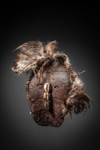 Anthropomorphe Gesichtsmaske der "bwami"- Gesellschaft, D. R. Kongo, Lega, Größe: H: 16 cm (H: 6.3 inch), ID: 3053360 - 2/4