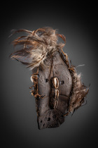 Anthropomorphe Gesichtsmaske der "bwami"- Gesellschaft, D. R. Kongo, Lega, Größe: H: 16 cm (H: 6.3 inch), ID: 3053360 - 3/4