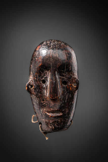 Miniature mask, D. R. Congo, Lega, Size: H: 12,5 cm (H: 4.9 inch), ID: 3053365