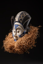 Anthropomorphic mask, D. R. Congo, Zombo / Nkanu, Size: H: 19,5 cm (without cuff) (H: 7.7 inch (without cuff)), ID: 3053346 - 3/6