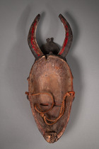 Masque facial anthropomorphe, Nigéria, Urhobo, Taille: H: 42,5 cm (H: 16.7 inch), ID: 3053349 - 4/5
