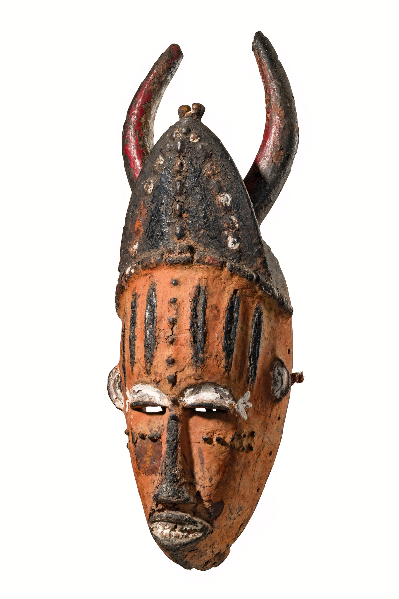 Anthropomorphic face mask, Nigeria, Urhobo, Size: H: 42,5 cm (H: 16.7 inch), ID: 3053349