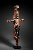 Figure "malagan" aux bras déployés, Papouasie-Nouvelle-Guinée - Archipel Bismarck - Nouvelle Irlande, îles Tabar, Taille: H: 89 cm (H: 35.0 inch), ID: 3053602 - 5/5