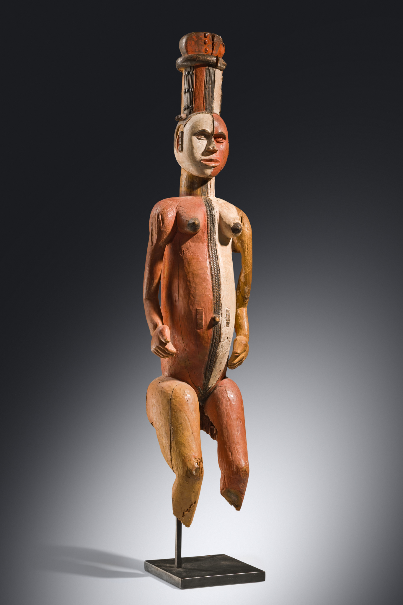 Female shrine figure "alusi", Nigeria, Igbo, Abiriba Master, Size: H: 132 cm (H: 52.0 inch), ID: 3053444