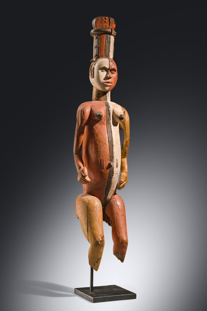 Figure féminine de sanctuaire " alusi ", Nigéria, Igbo, Maître d'Abiriba, Taille: H: 132 cm (H: 52.0 inch), ID: 3053444