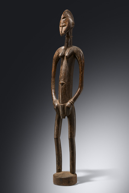 Figure féminine " deble ", " doogele " ou " poro piibele ", Côte d'Ivoire, Sénoufo, Taille: H: 148 cm (H: 58.3 inch), ID: 3053459