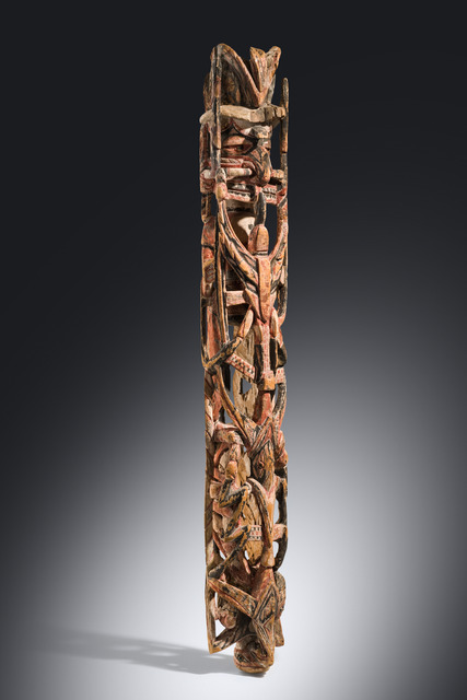 "Malagan" richement sculpté, Papouasie-Nouvelle-Guinée - Archipel Bismarck - Nouvelle Irlande, Taille: H: 143 cm (H: 56.3 inch), ID: 3053605