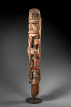Figur "malagan" mit Schlange, Papua-Neuguinea - Bismarck Archipel - Neu Irland - Tabar Inseln, Größe: H: 104 cm (H: 40.9 inch), ID: 3053601 - 2/5