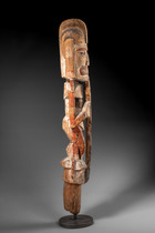 Figur "malagan" mit Schlange, Papua-Neuguinea - Bismarck Archipel - Neu Irland - Tabar Inseln, Größe: H: 104 cm (H: 40.9 inch), ID: 3053601 - 3/5
