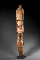 Figur "malagan" mit Schlange, Papua-Neuguinea - Bismarck Archipel - Neu Irland - Tabar Inseln, Größe: H: 104 cm (H: 40.9 inch), ID: 3053601 - 4/5