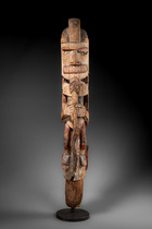 Figur "malagan" mit Schlange, Papua-Neuguinea - Bismarck Archipel - Neu Irland - Tabar Inseln, Größe: H: 104 cm (H: 40.9 inch), ID: 3053601 - 5/5